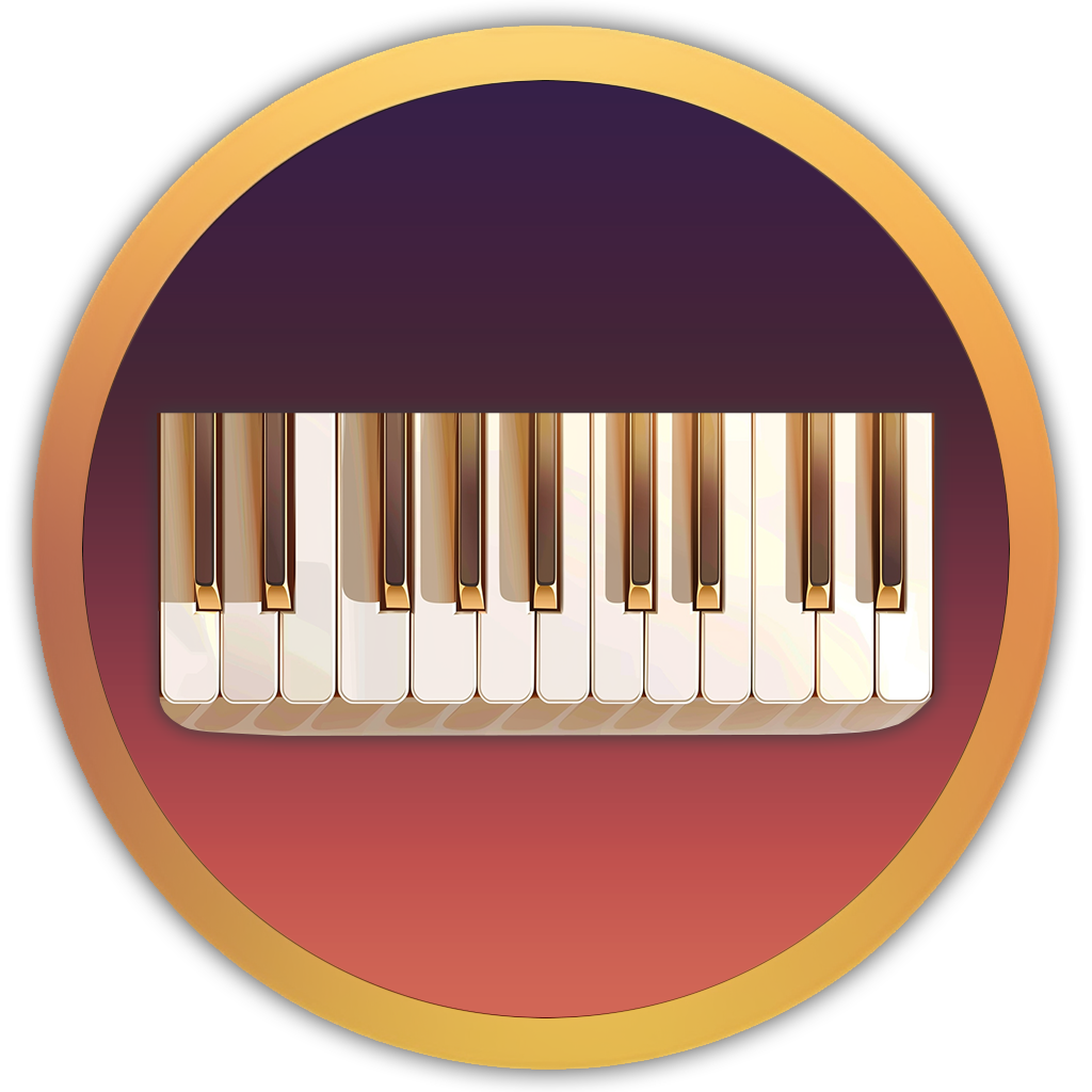 Icon of a soft-lit piano keyboard, representing gentle melodies for emotional rest and reflection - soft piano