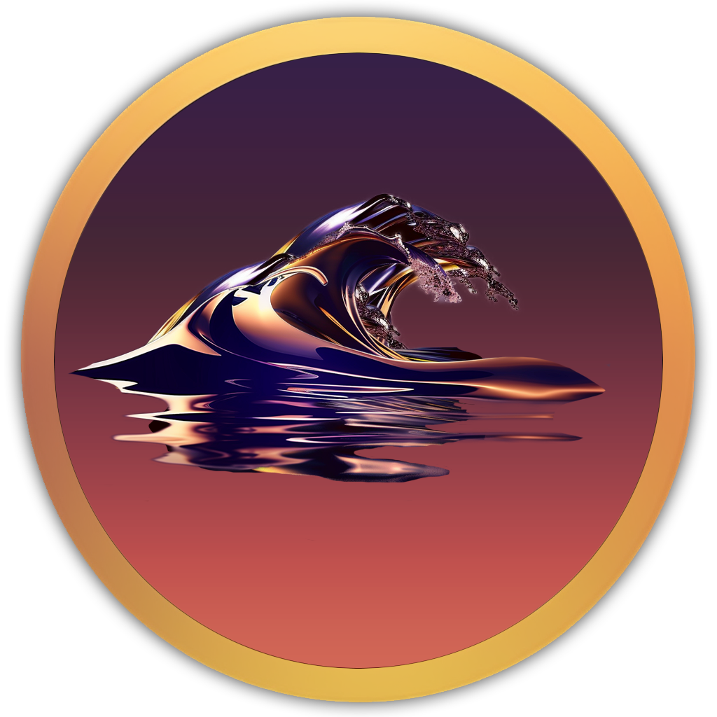 Icon of mid-sized waves rolling, evoking a balanced, rhythmic ocean ambience