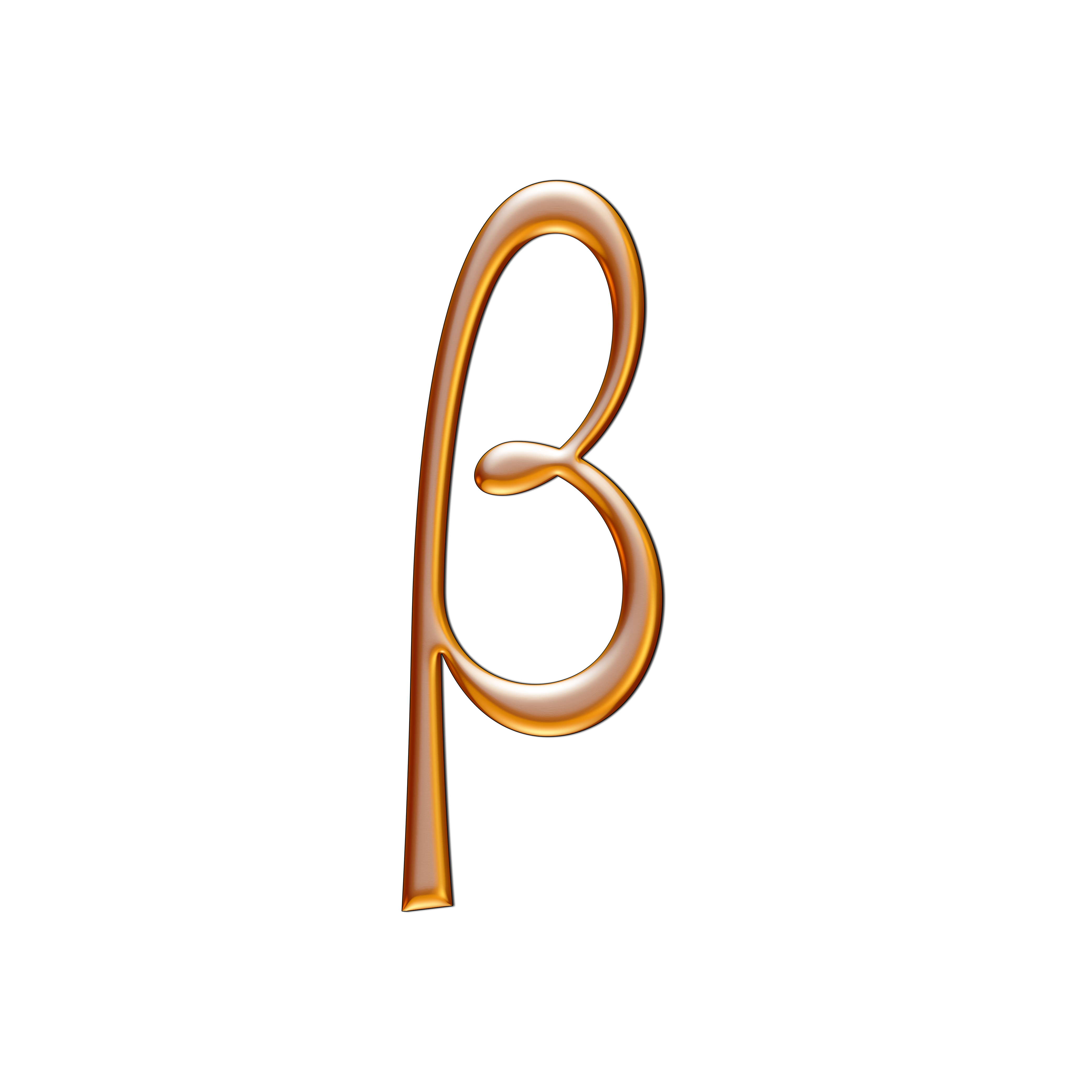 Shiny, gold Greek letter Beta on a dark grey background, symbolising the active, alert state of Beta brainwave frequencies associated with focused attention, analytical thinking, and mental clarity