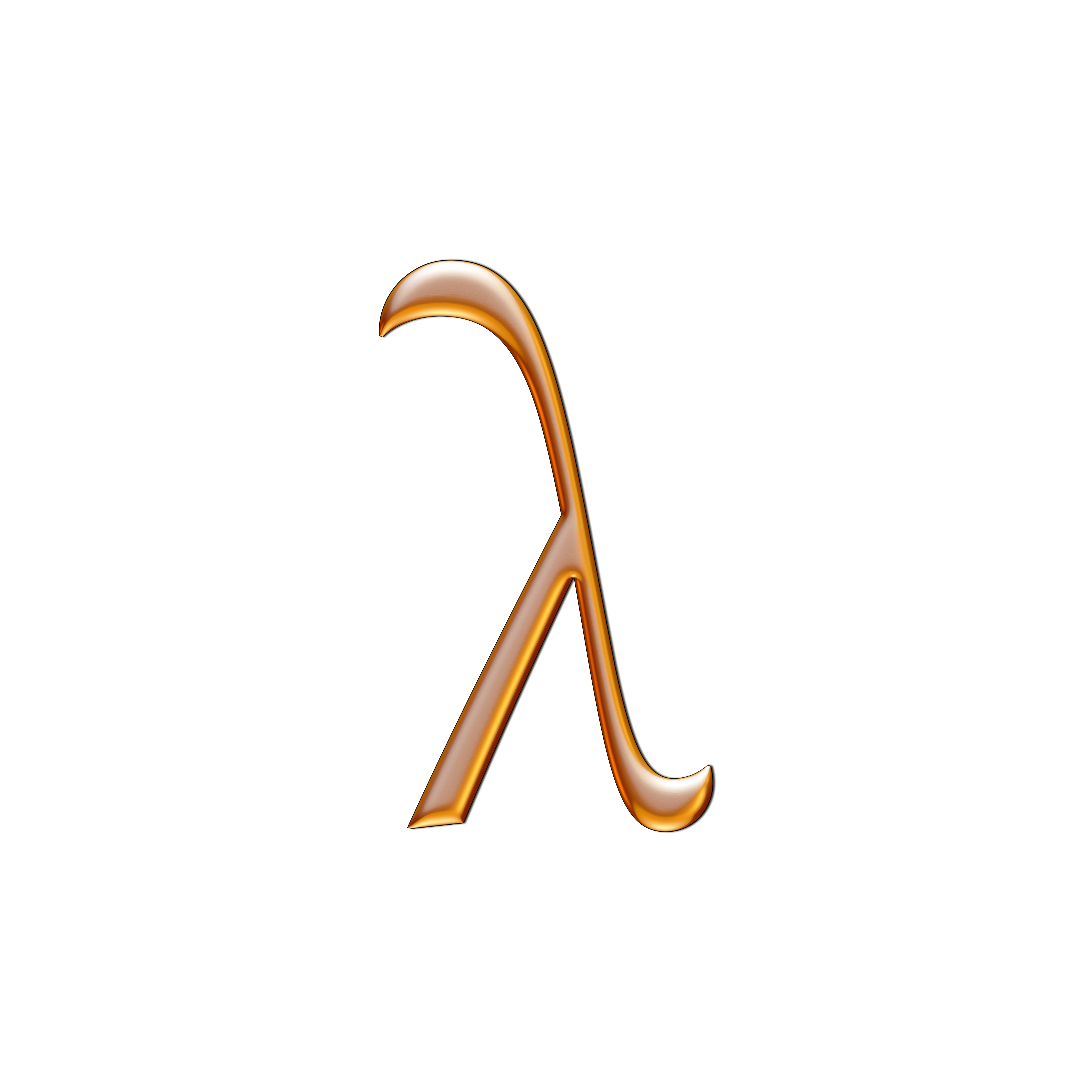 Shiny, gold Greek letter Lambda on a dark grey background, symbolising the ultra-fast, transcendental state of Lambda brainwave frequencies associated with heightened spiritual insight, deep meditation, and expanded consciousness