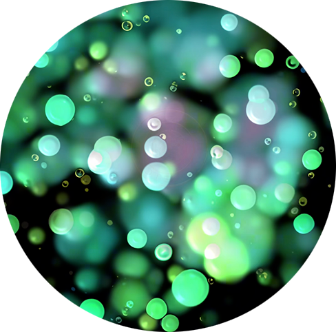 Soothing green sphere with a soft, flowing pattern representing Green Noise, symbolising natural river currents, relaxation, and mindfulness