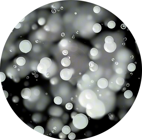 Monochromatic sphere with a consistent, balanced texture representing White Noise, symbolising masking environmental distractions and promoting calm