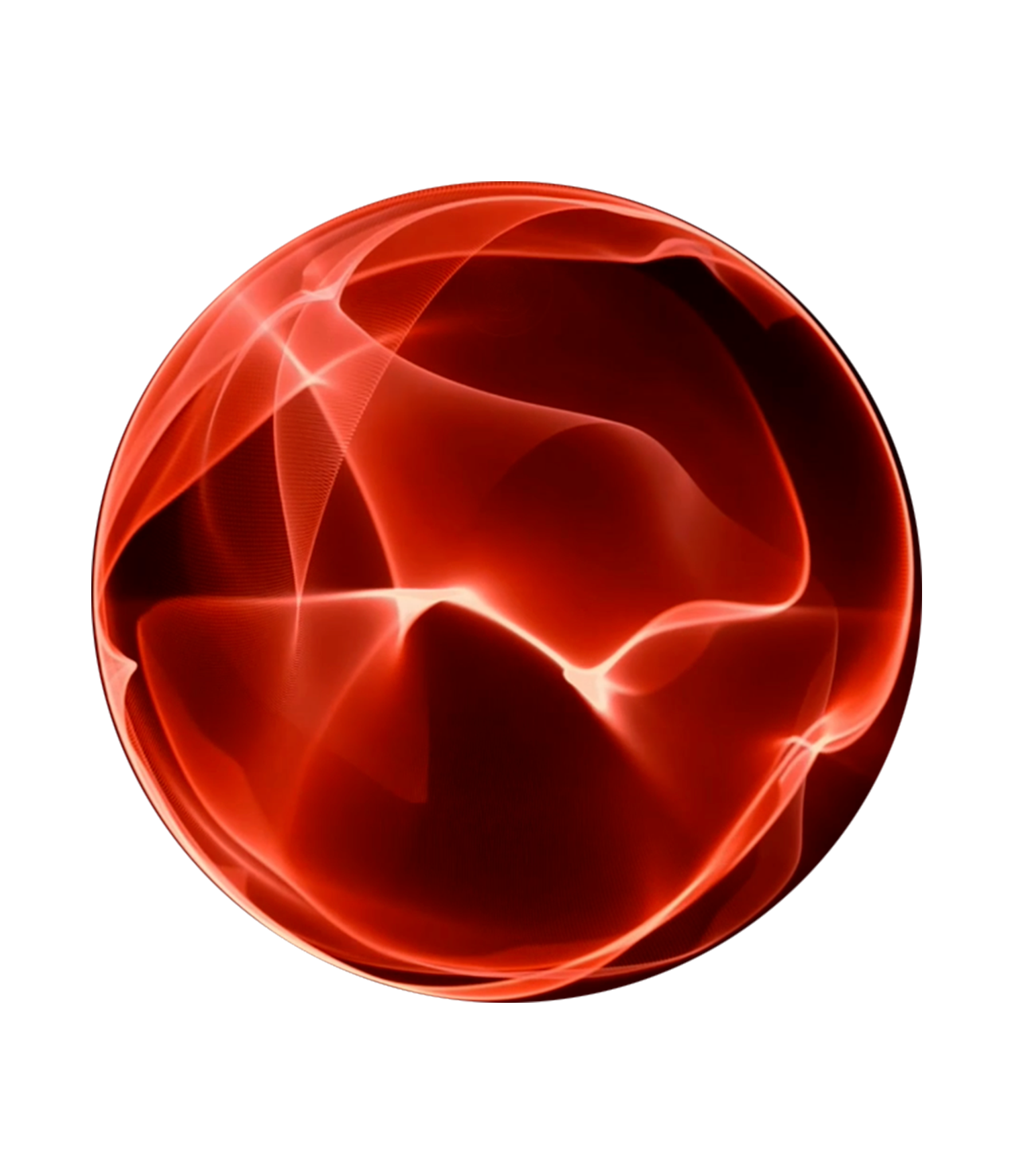 Deep red spherical waveform representing 11 Hz Delta Binaural Beats, symbolising cardiovascular support, heart rate balance, and sympathetic-parasympathetic alignment
