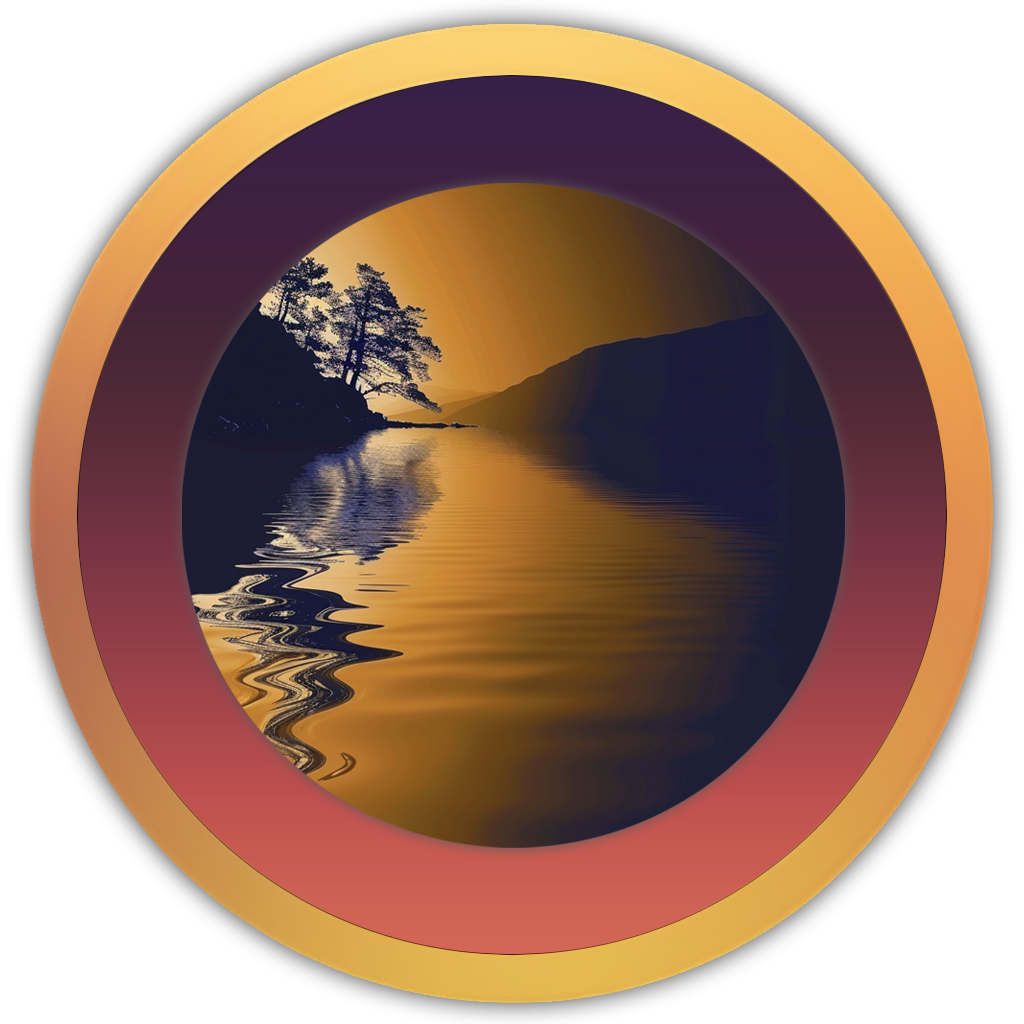 Icon of a deep Scottish loch under soft light, symbolising vast, tranquil lake energy