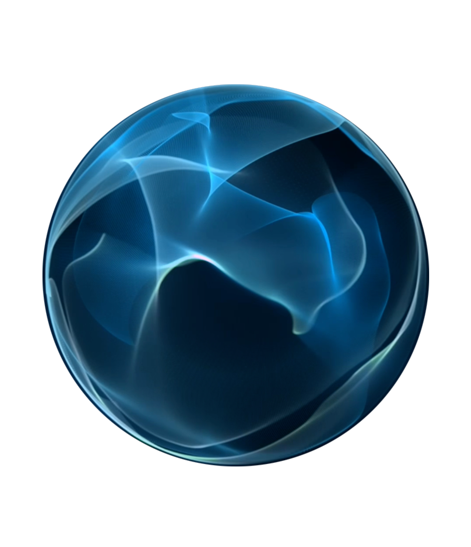 Blue spherical waveform representing 2 Hz Delta Binaural Beats, symbolising endorphin release, deep sleep promotion, and emotional balance