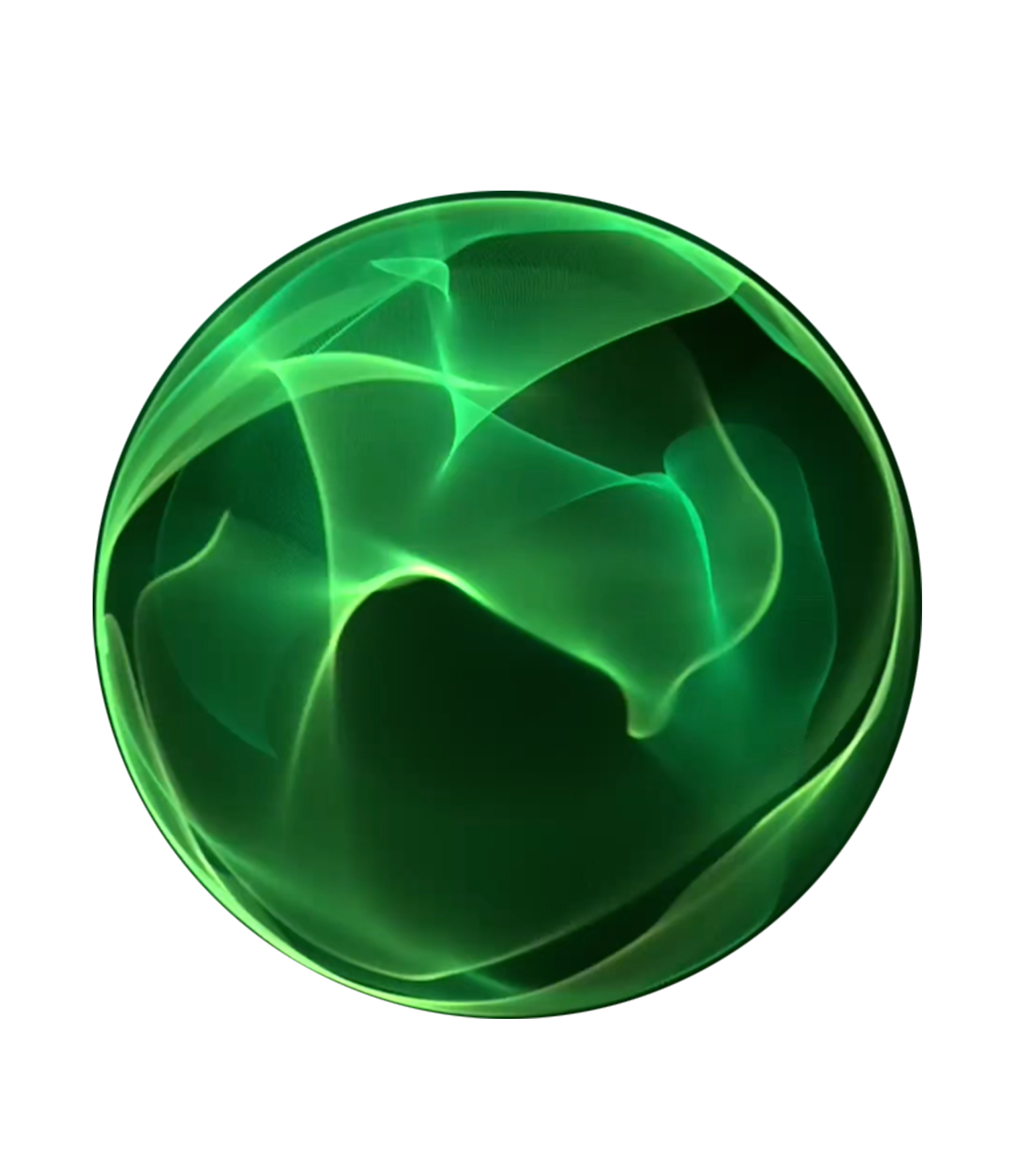 Vibrant green spherical waveform representing 4 Hz Delta Binaural Beats, symbolising deep resonance, grounding, mental and physical relaxation, and hypnagogic state induction