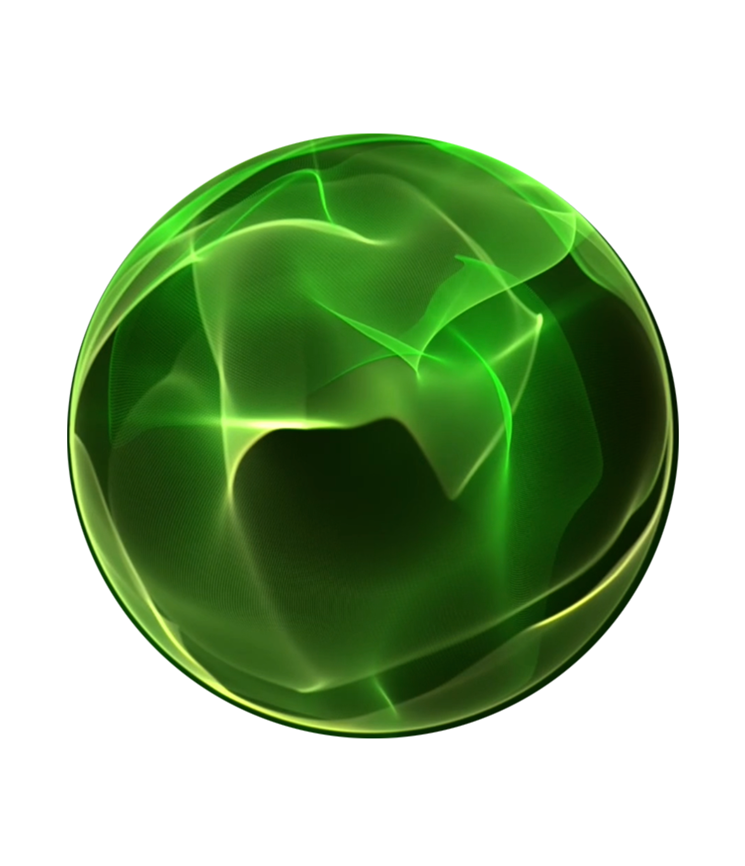 Vibrant green spherical waveform representing 5 Hz Delta Binaural Beats, symbolising memory consolidation, emotional memory processing, and the onset of REM sleep