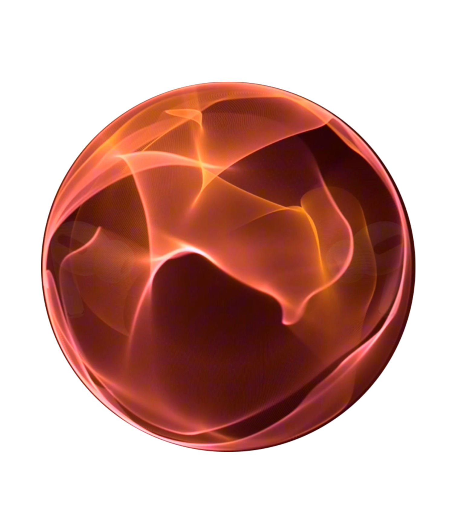 Fiery red spherical waveform representing 9 Hz Delta Binaural Beats, symbolising creative flow, mental clarity, and stress reduction