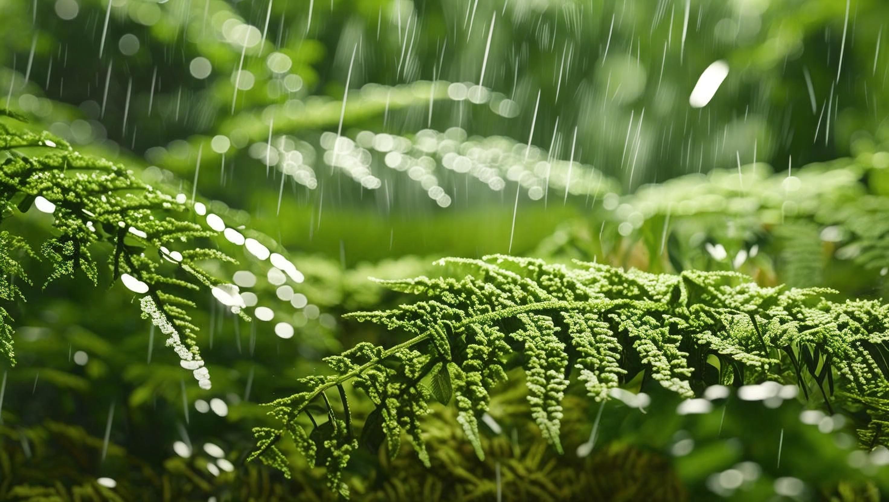 Rainy fern forest for relaxation music to help promote sleep
