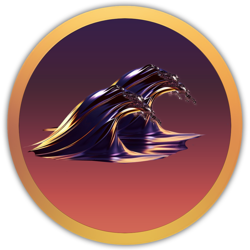 Icon of large crashing waves, capturing the deep, powerful sound of the sea